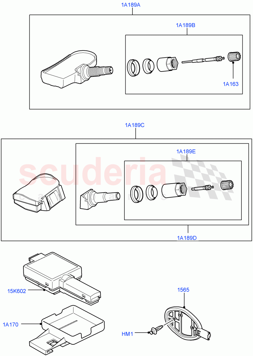 Tyre Pressure Monitor System(Tyre Pressure Sensors - 315 MHZ,Tyre Pressure Sensors - 433 MHZ)((V)FROMAA000001) of Land Rover Land Rover Discovery 4 (2010-2016) [5.0 OHC SGDI NA V8 Petrol]