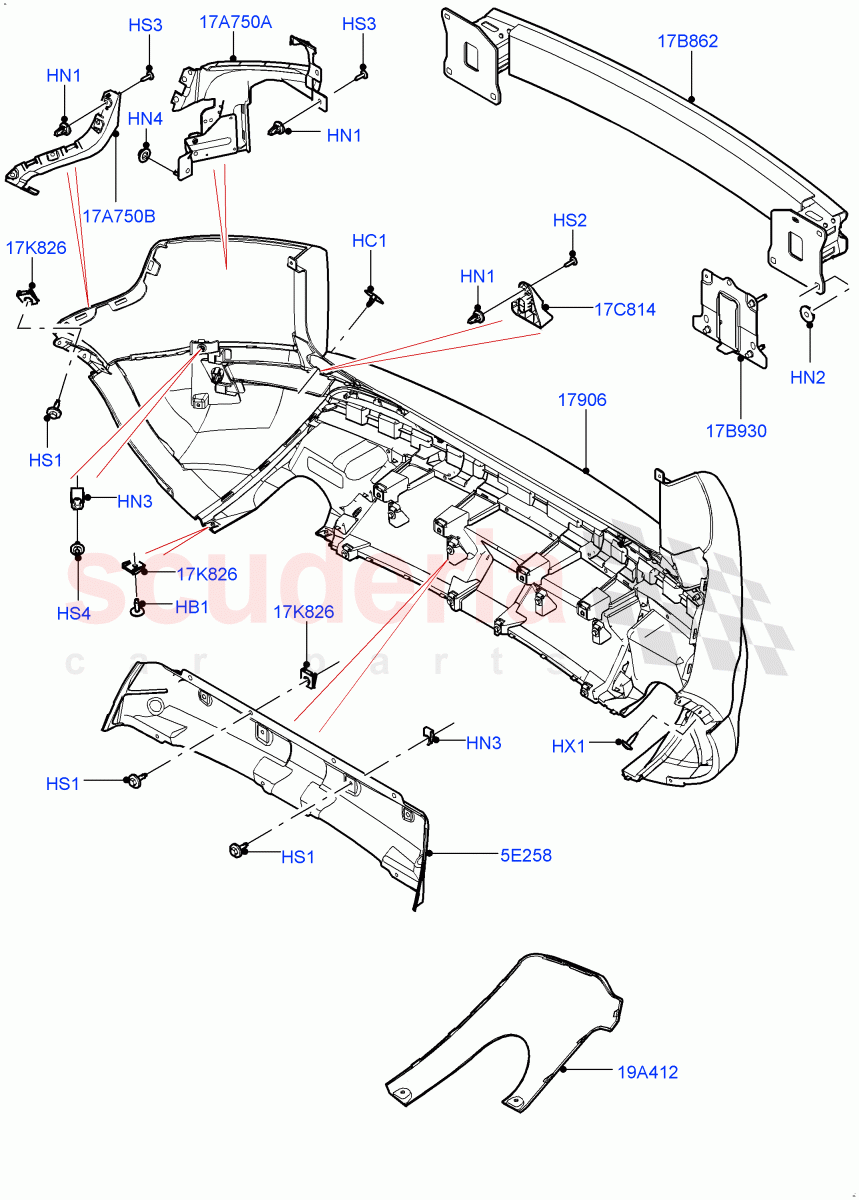 Rear Bumper(Changsu (China),Non Sport/Dynamic)((V)FROMEG000001) of Land Rover Land Rover Range Rover Evoque (2012-2018) [2.0 Turbo Petrol AJ200P]