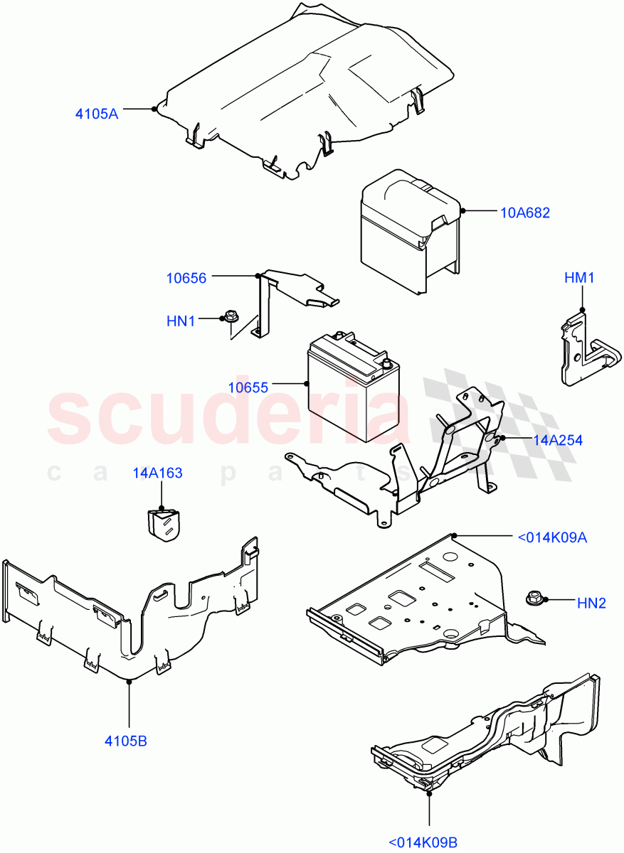 Battery And Mountings(RH)(RHD)((V)FROMEA000001) of Land Rover Land Rover Discovery 4 (2010-2016) [2.7 Diesel V6]