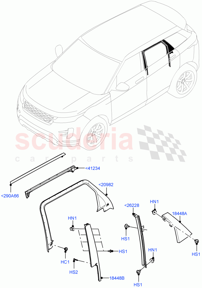 Rear Doors, Hinges & Weatherstrips(Rear Finisher)(Changsu (China)) of Land Rover Land Rover Range Rover Evoque (2019+) [1.5 I3 Turbo Petrol AJ20P3]