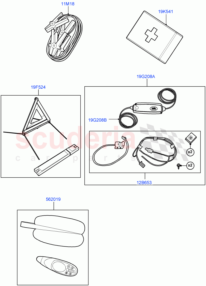 Emergency Equipment(Itatiaia (Brazil)) of Land Rover Land Rover Range Rover Evoque (2019+) [1.5 I3 Turbo Petrol AJ20P3]