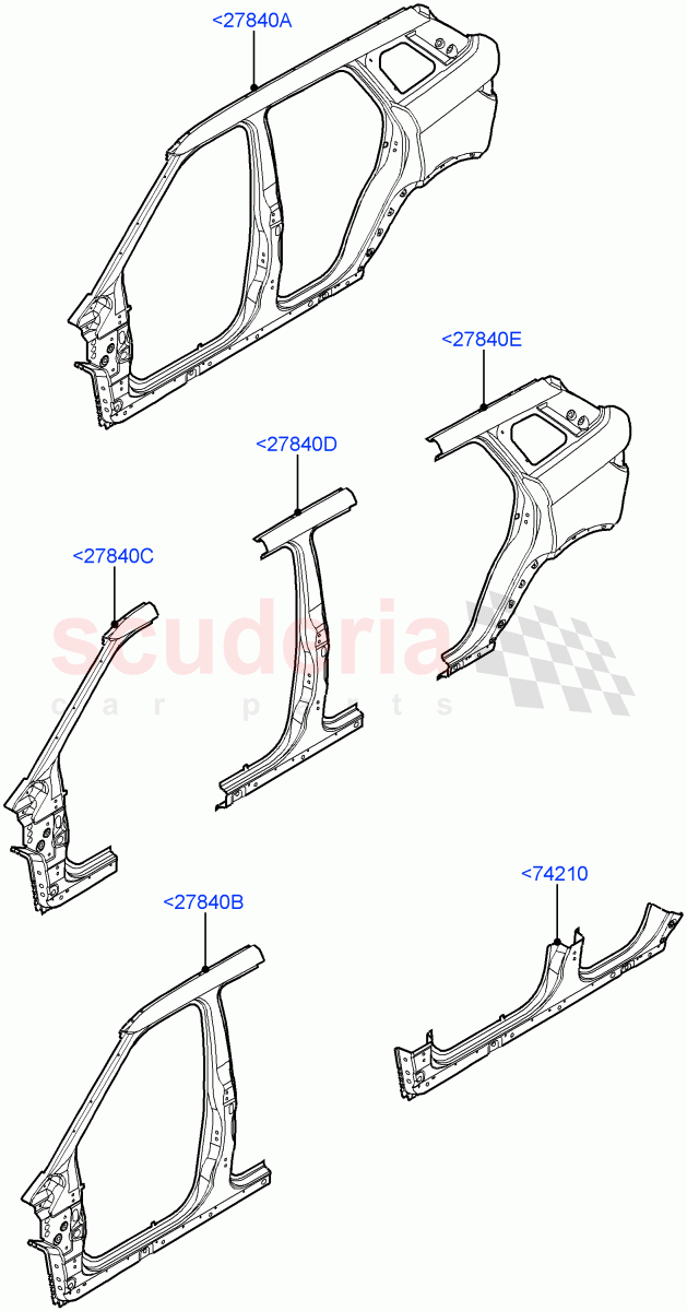 Side Panels - Outer(5 Door,Changsu (China))((V)FROMEG000001) of Land Rover Land Rover Range Rover Evoque (2012-2018) [2.0 Turbo Petrol AJ200P]