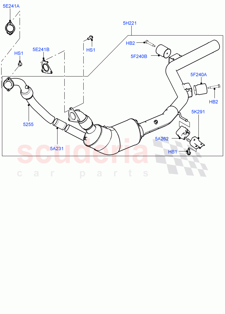 Front Exhaust System(3.0 V6 Diesel Electric Hybrid Eng,Euro Stage 4 Emissions,3.0L 24V V6 Turbo Diesel Std Flow) of Land Rover Land Rover Range Rover (2012-2021) [3.0 Diesel 24V DOHC TC]