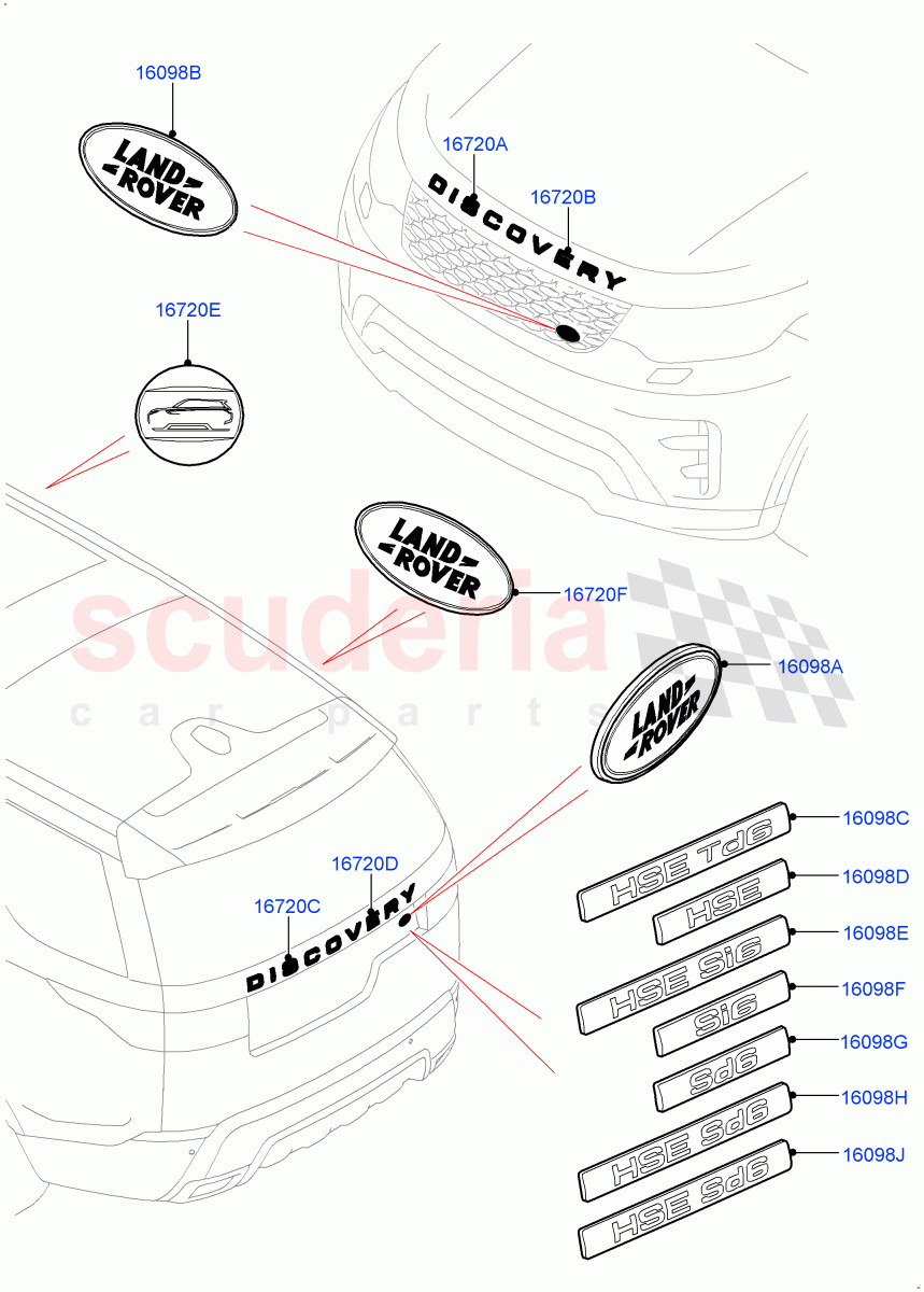 Name Plates(Solihull Plant Build)((V)FROMHA000001) of Land Rover Land Rover Discovery 5 (2017+) [3.0 I6 Turbo Diesel AJ20D6]