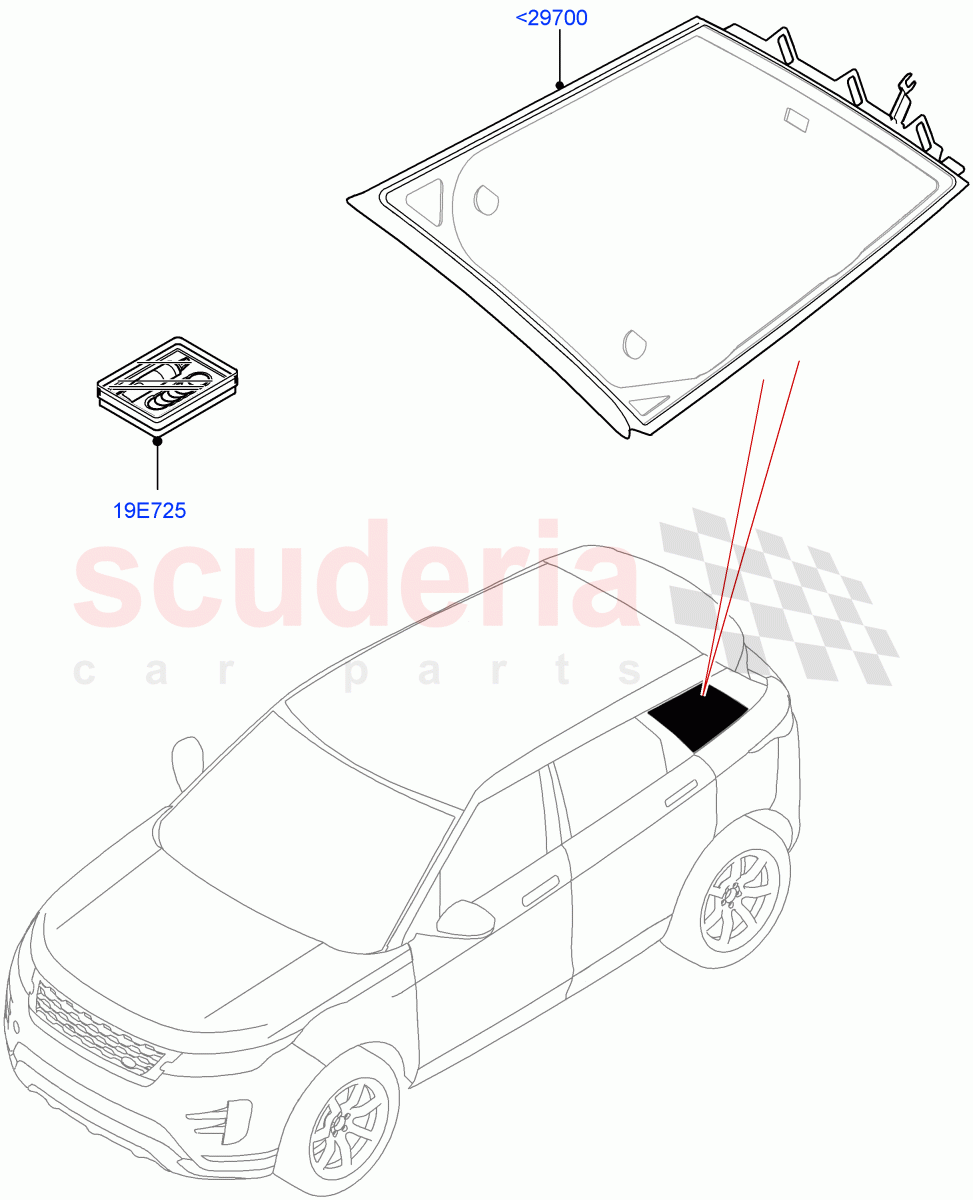 Quarter Windows(Changsu (China)) of Land Rover Land Rover Range Rover Evoque (2019+) [2.0 Turbo Petrol AJ200P]