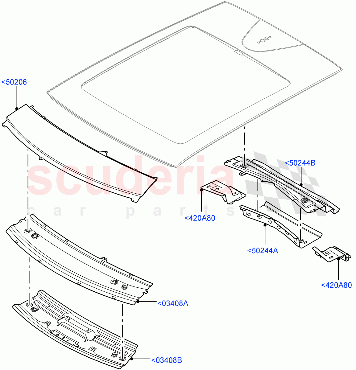 Roof - Sheet Metal(With Roof Conversion-Panorama Power,Itatiaia (Brazil),With Roof Conversion-Panorama Roof) of Land Rover Land Rover Range Rover Evoque (2019+) [2.0 Turbo Diesel AJ21D4]