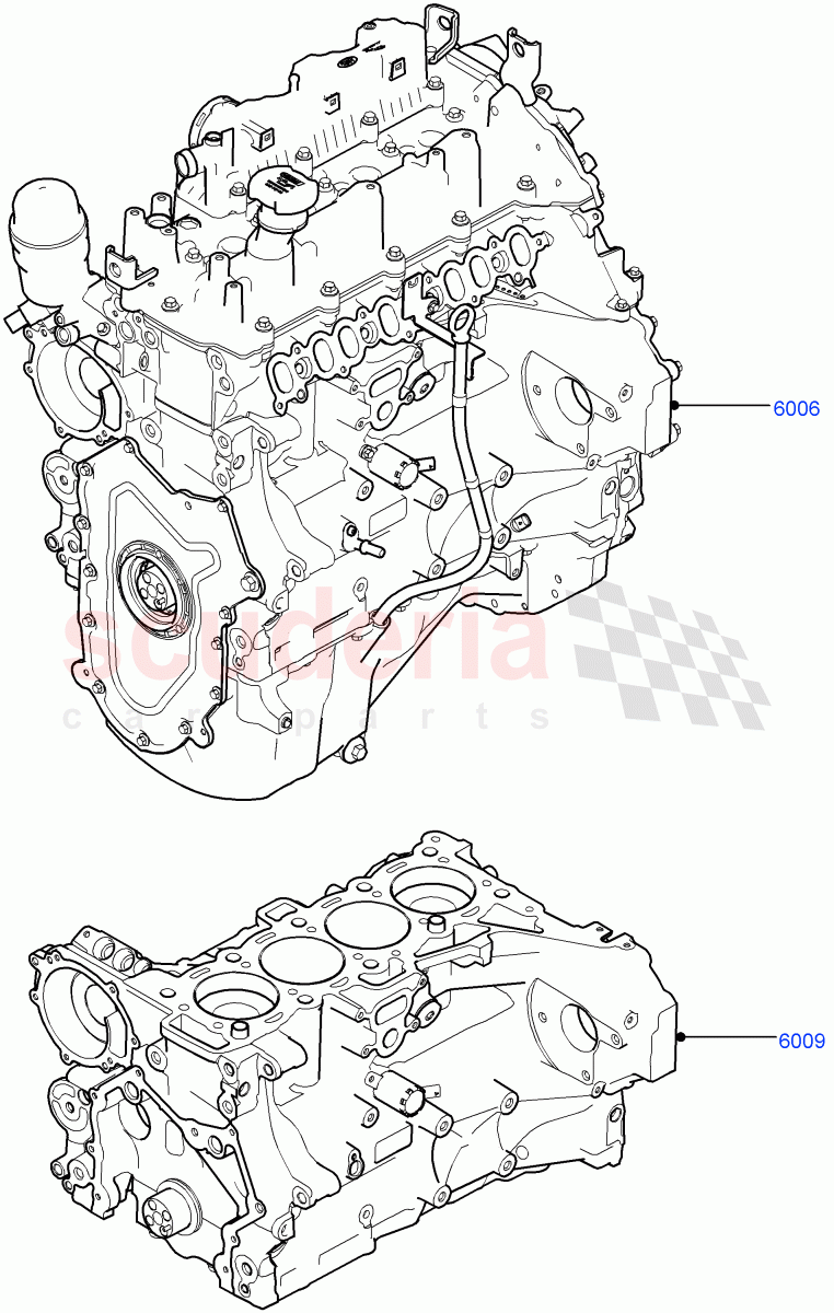 Service Engine And Short Block(Nitra Plant Build)(2.0L I4 DSL HIGH DOHC AJ200)((V)FROMK2000001) of Land Rover Land Rover Defender (2020+) [2.0 Turbo Diesel]