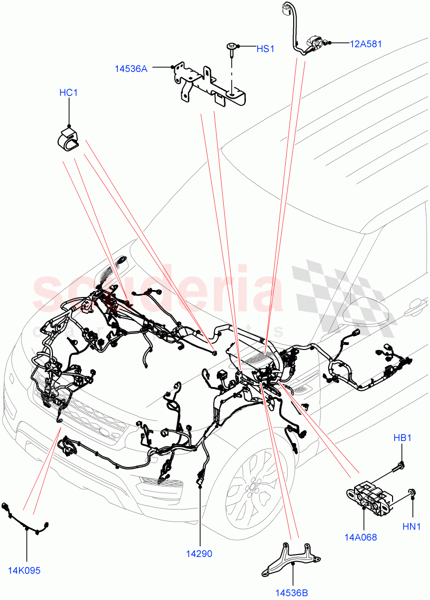 Electrical Wiring - Engine And Dash(Engine Compartment)((V)FROMHA000001) of Land Rover Land Rover Range Rover Sport (2014+) [2.0 Turbo Petrol GTDI]