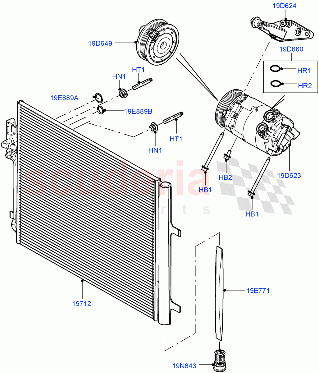 Air Conditioning Condensr/Compressr (2.0L 16V TIVCT T/C 240PS Petrol, Changsu (China)) ((V) FROMEG000001) of Land Rover Land Rover Range Rover Evoque (2012-2018) [2.2 Single Turbo Diesel]