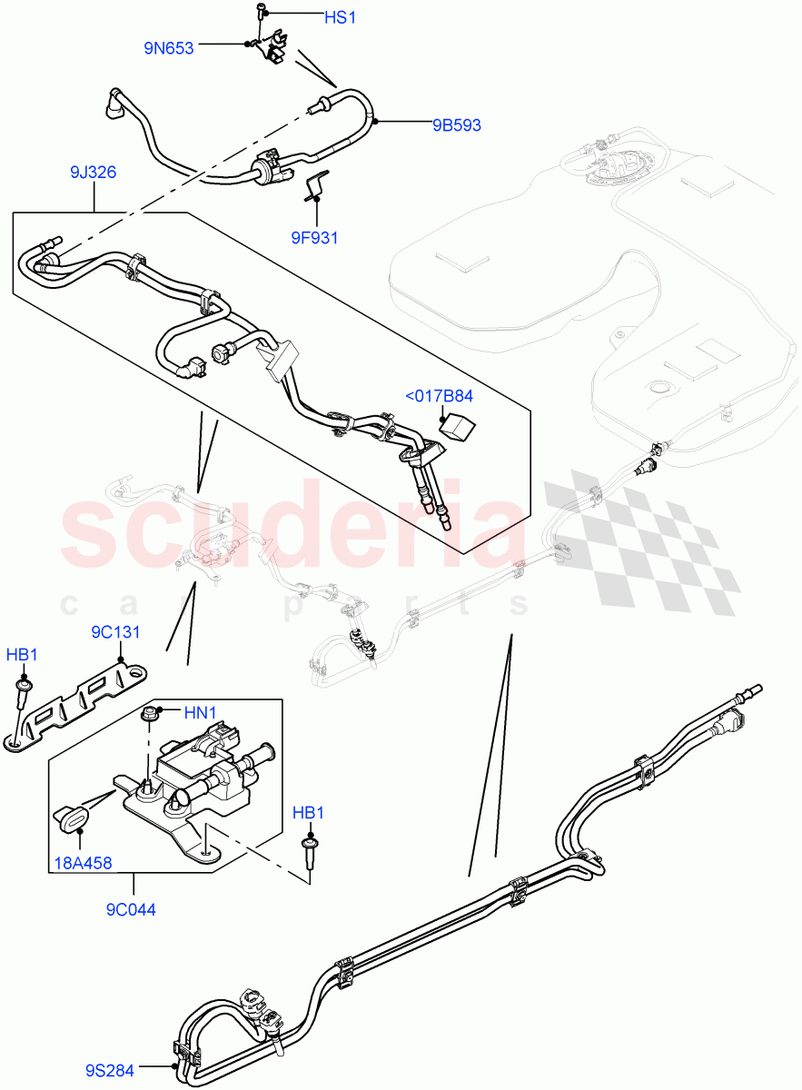 Fuel Lines(Front)(3.0L DOHC GDI SC V6 PETROL,(+)"KOR",Flex Fuel - E100,(+)"CDN/USA") of Land Rover Land Rover Range Rover Sport (2014+) [3.0 DOHC GDI SC V6 Petrol]