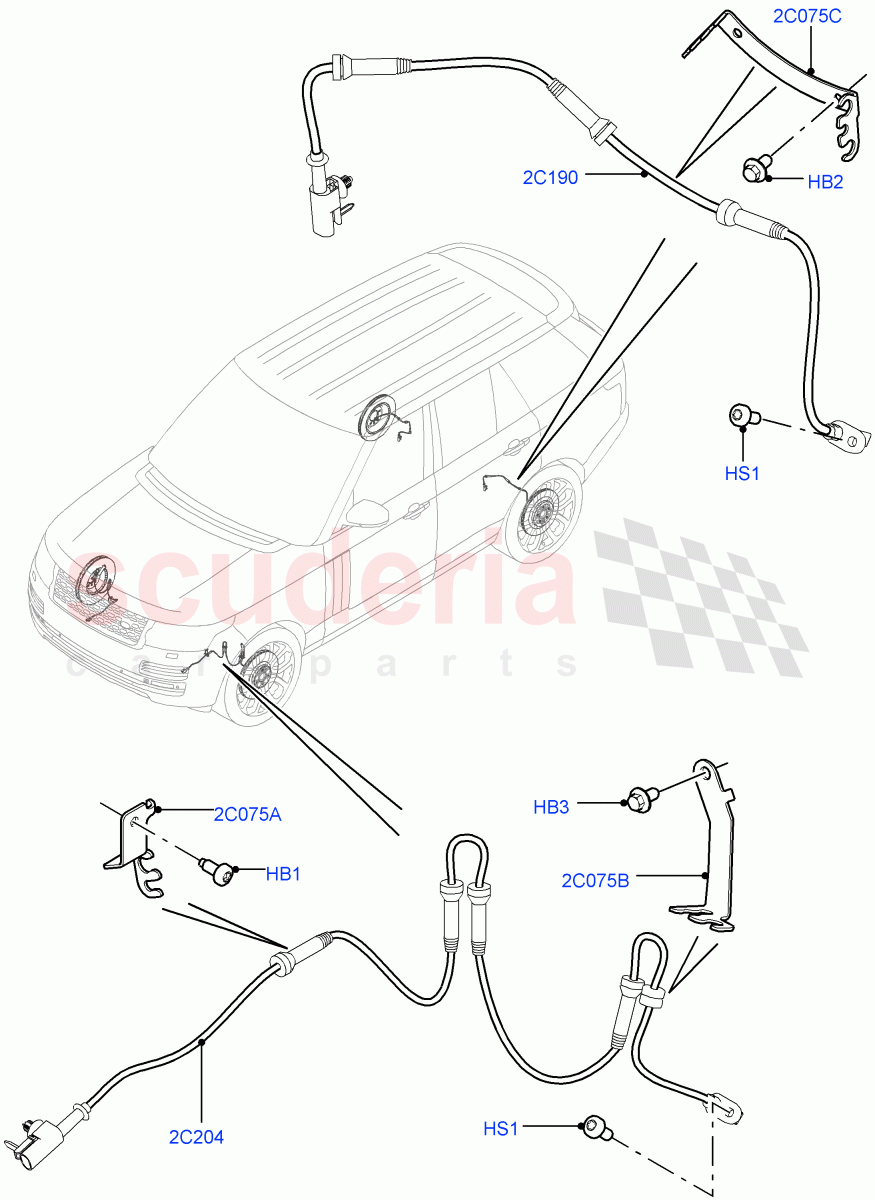 Anti-Lock Braking System(ABS/Speed Sensor) of Land Rover Land Rover Range Rover (2012-2021) [3.0 Diesel 24V DOHC TC]