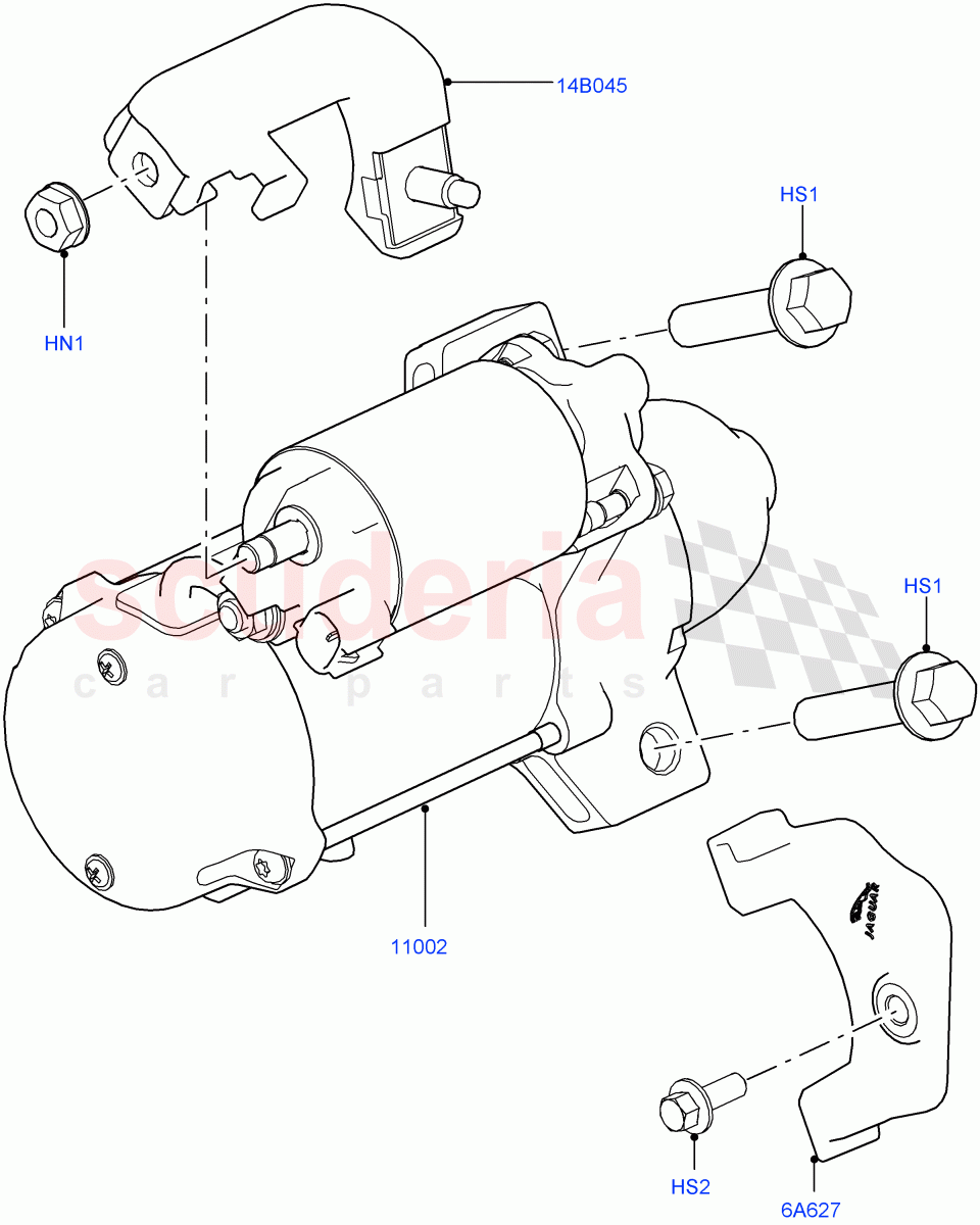 Starter Motor(2.0L 16V TIVCT T/C 240PS Petrol) of Land Rover Land Rover Range Rover (2012-2021) [2.0 Turbo Petrol GTDI]