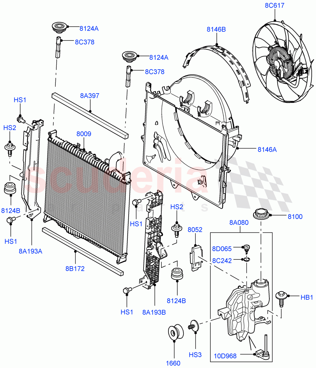 Radiator/Coolant Overflow Container (3.0 V6 Diesel) ((V) FROMAA000001) of Land Rover Land Rover Discovery 4 (2010-2016) [3.0 Diesel 24V DOHC TC]