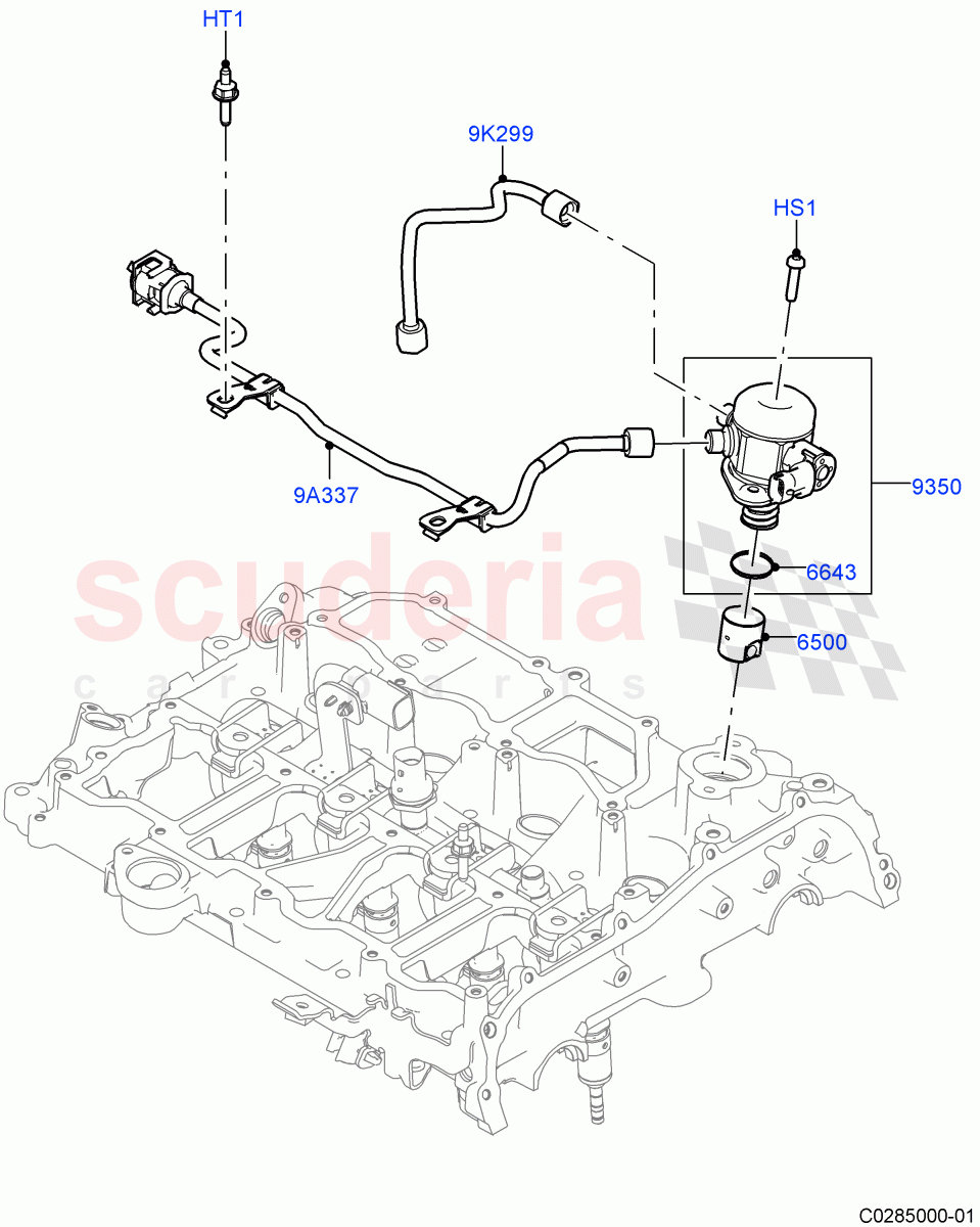 Fuel Injection Pump-Engine Mounted(2.0L I4 Mid AJ200 Petrol E100,Itatiaia (Brazil),2.0L I4 Mid DOHC AJ200 Petrol)((V)FROMJT000001) of Land Rover Land Rover Range Rover Evoque (2012-2018) [2.0 Turbo Petrol AJ200P]