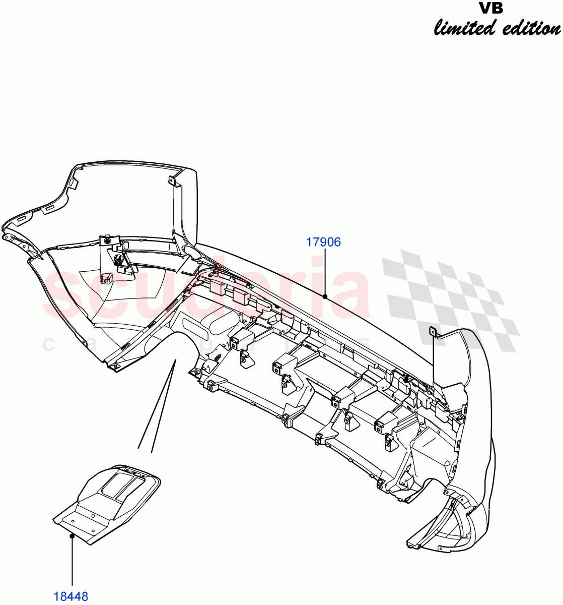 Rear Bumper(Victoria Beckham Limited Edition,Halewood (UK)) of Land Rover Land Rover Range Rover Evoque (2012-2018) [2.0 Turbo Petrol AJ200P]