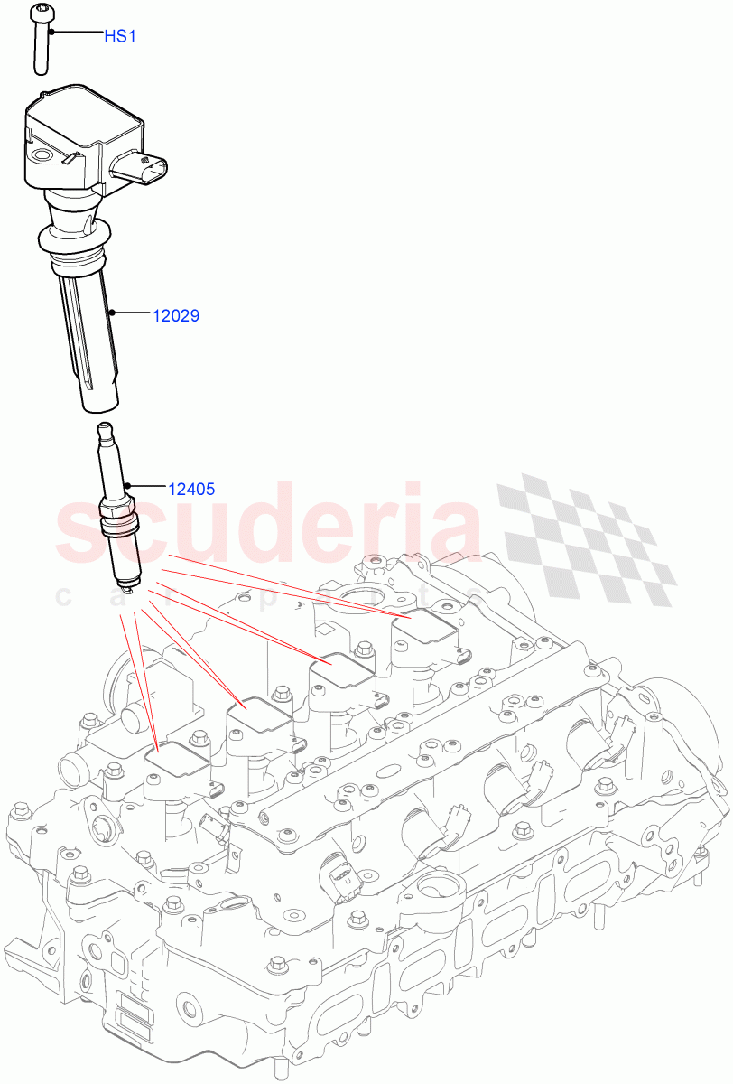 Ignition Coil And Wires/Spark Plugs(Solihull Plant Build)(2.0L I4 High DOHC AJ200 Petrol,2.0L AJ200P Hi PHEV,2.0L I4 Mid DOHC AJ200 Petrol)((V)FROMHA000001) of Land Rover Land Rover Range Rover Sport (2014+) [2.0 Turbo Petrol AJ200P]