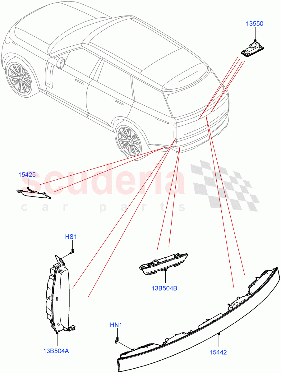 Rear Lamps of Land Rover Land Rover Range Rover (2022+) [3.0 I6 Turbo Petrol AJ20P6]