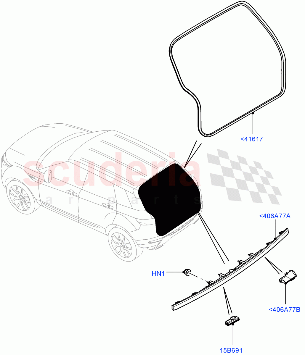 Luggage Compartment Door(Weatherstrips And Seals)(5 Door,Itatiaia (Brazil))((V)FROMGT000001) of Land Rover Land Rover Range Rover Evoque (2012-2018) [2.0 Turbo Petrol AJ200P]