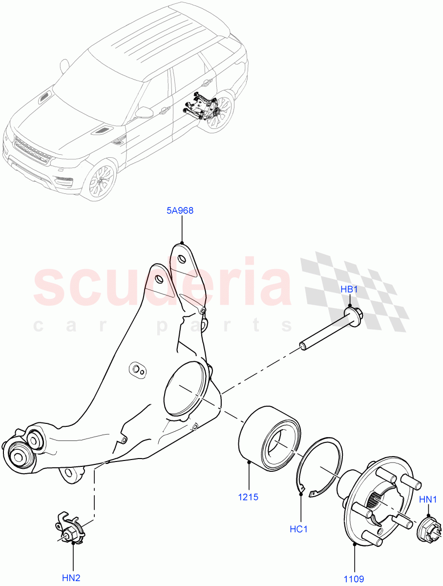 Rear Knuckle And Hub of Land Rover Land Rover Range Rover Sport (2014+) [3.0 I6 Turbo Petrol AJ20P6]