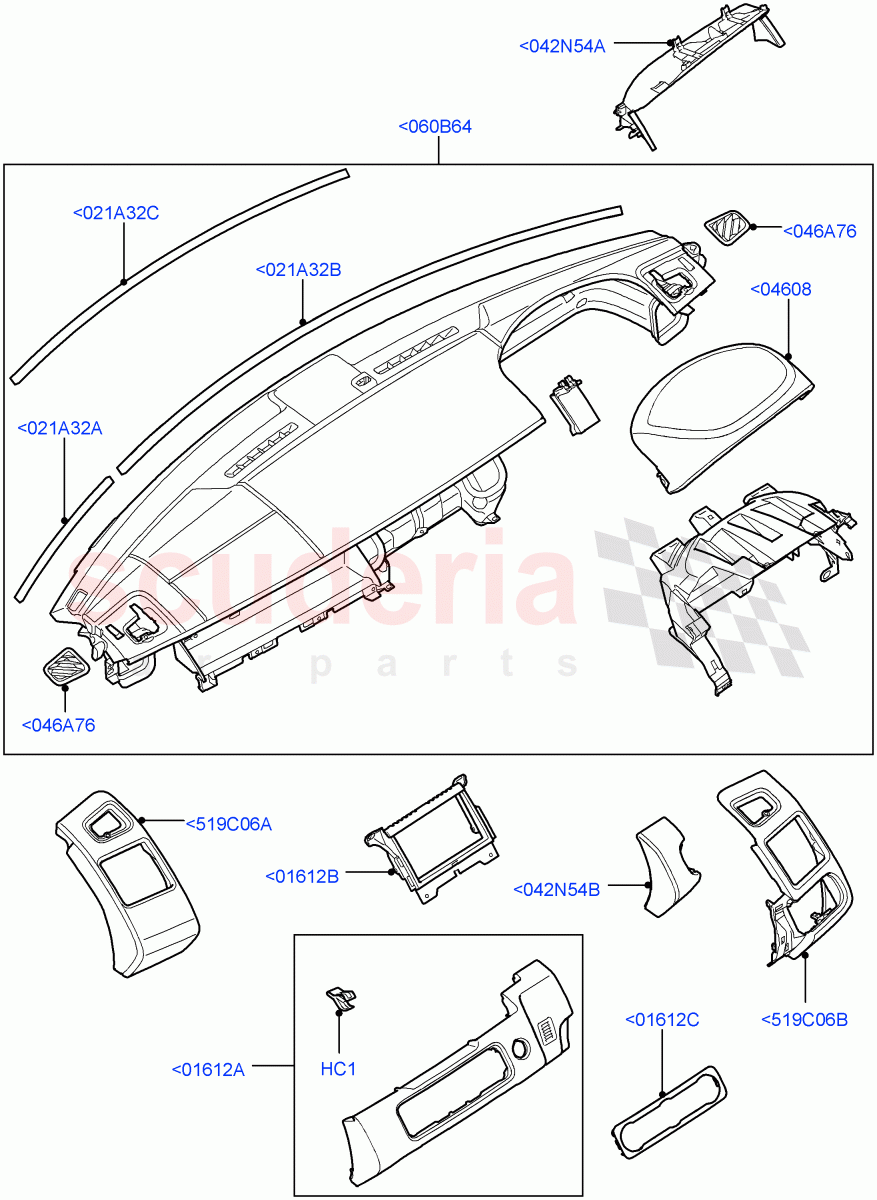 Instrument Panel(Upper, External)((V)FROMAA000001) of Land Rover Land Rover Range Rover Sport (2010-2013) [5.0 OHC SGDI NA V8 Petrol]