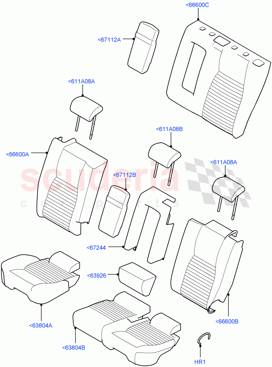 Rear Seat Covers(Luxtec Seats,Changsu (China)) of Land Rover Land Rover Discovery Sport (2015+) [2.0 Turbo Petrol GTDI]