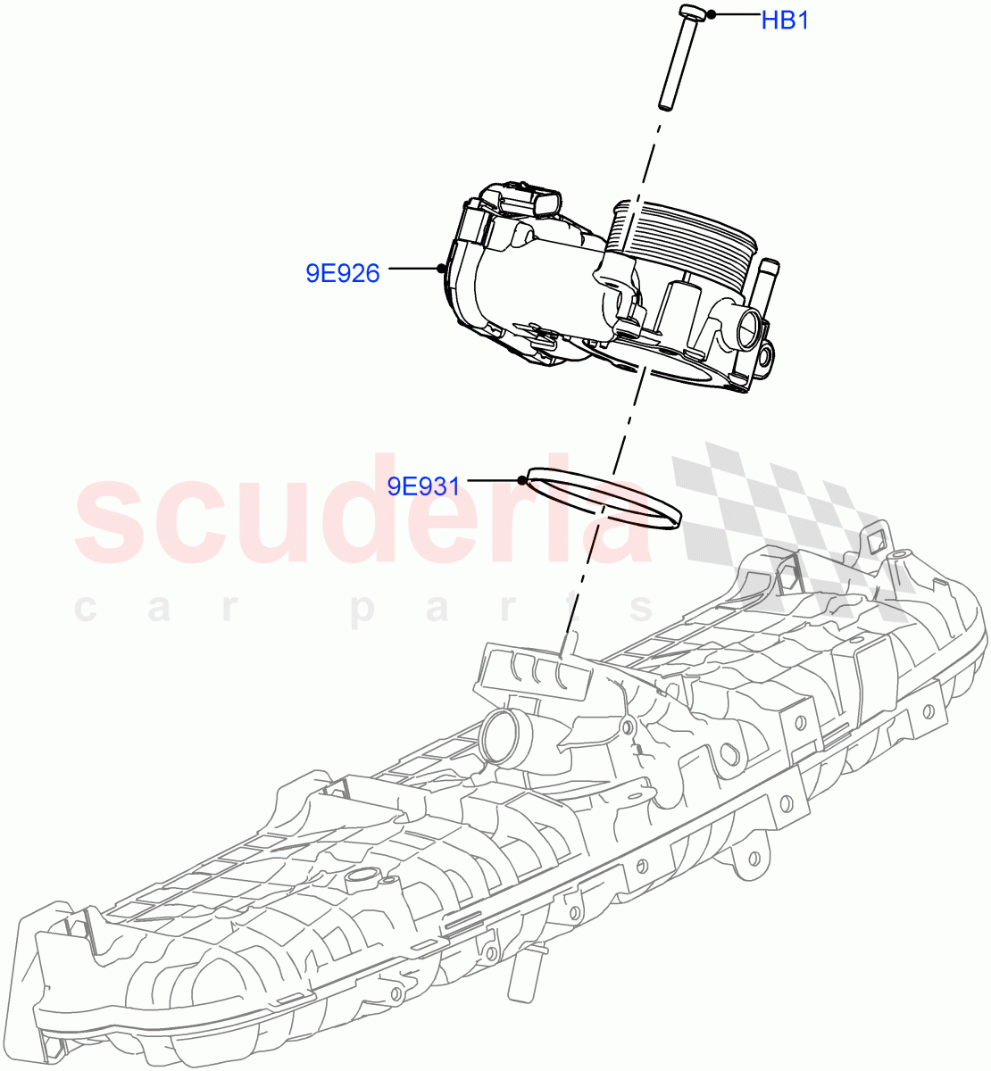 Throttle Housing(3.0L AJ20P6 Petrol High)((V)FROMKA000001) of Land Rover Land Rover Range Rover (2012-2021) [3.0 I6 Turbo Petrol AJ20P6]