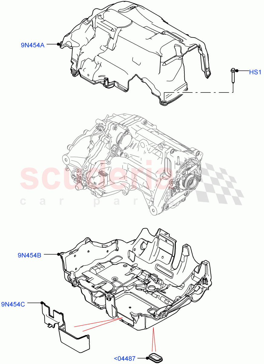 Rear Electric Drive Unit (Heatshields) (1.5L AJ20P3 Petrol High PHEV, Changsu (China)) ((V) FROMMG575835) of Land Rover Land Rover Range Rover Evoque (2019+) [2.0 Turbo Diesel]