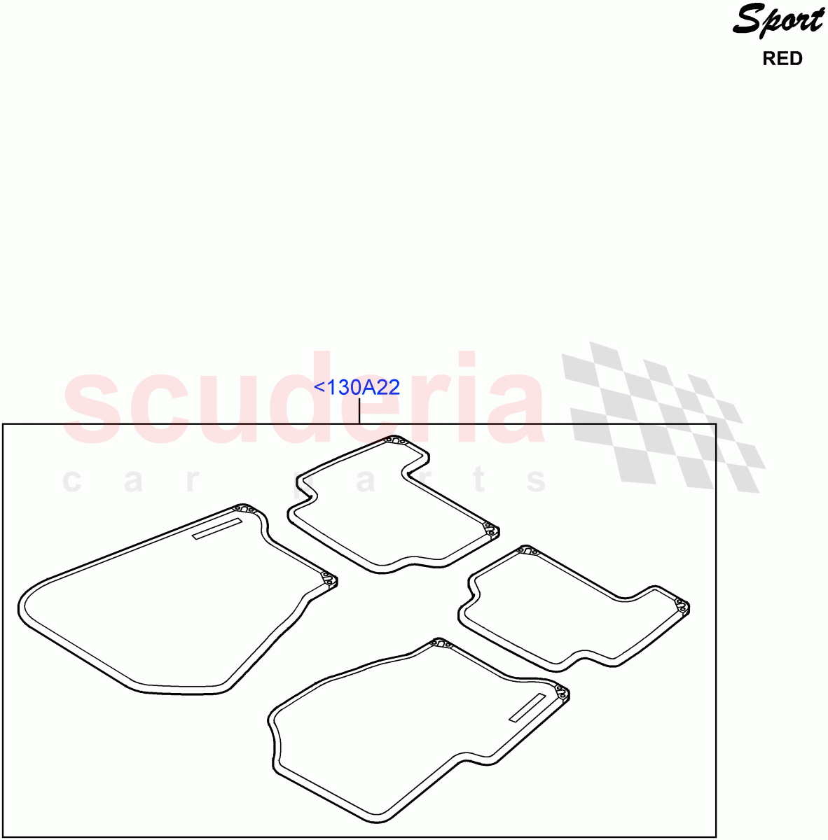 Floor Trim(Red Sport LE)((V)FROMDA000001) of Land Rover Land Rover Range Rover Sport (2010-2013) [5.0 OHC SGDI SC V8 Petrol]