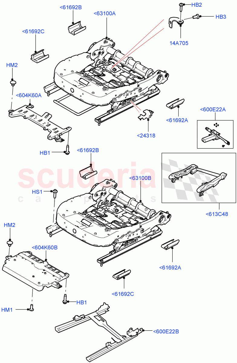 Front Seat Base (Itatiaia (Brazil)) of Land Rover Land Rover Range Rover Evoque (2019+) [2.0 Turbo Petrol AJ200P]