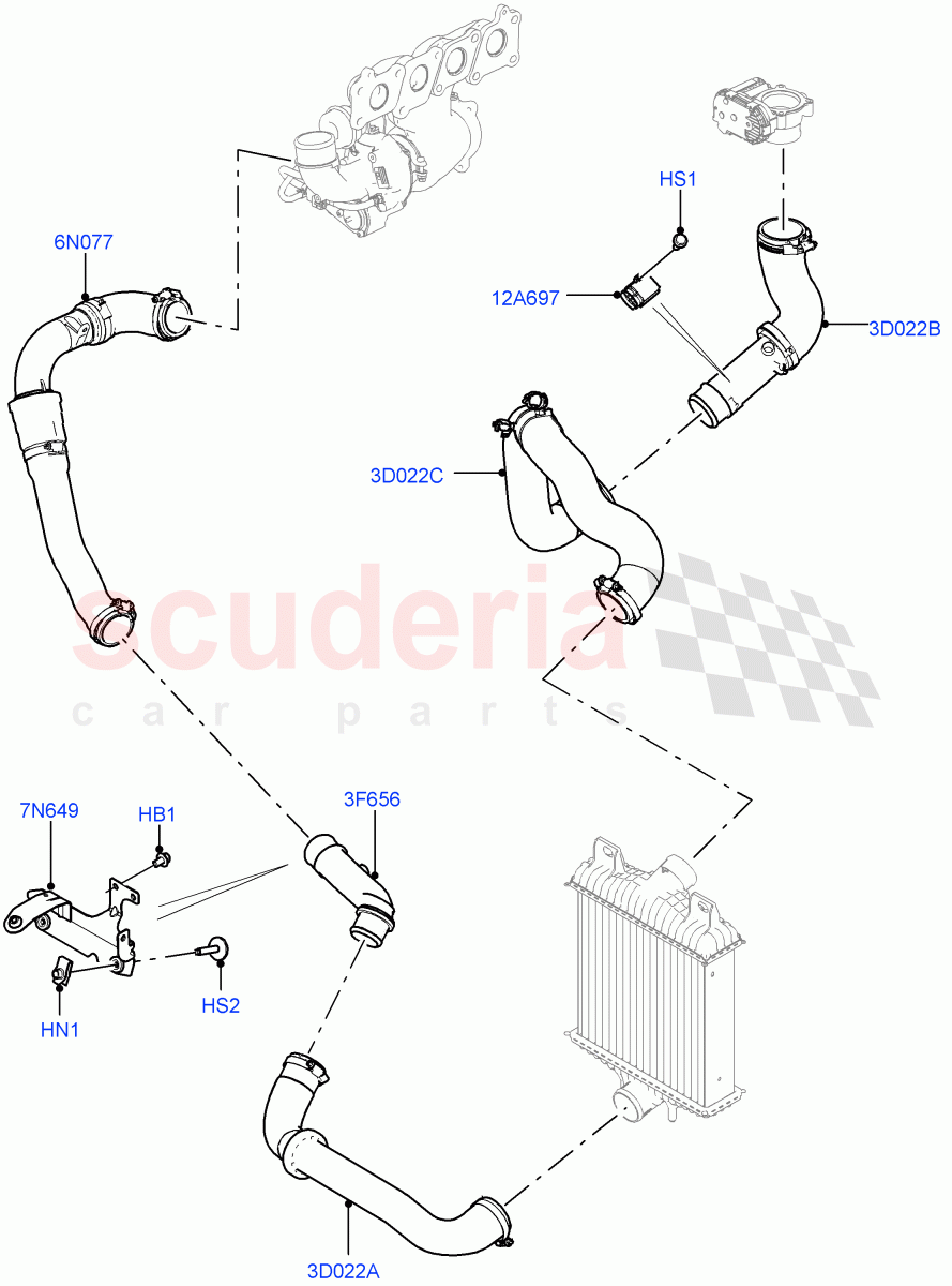 Intercooler/Air Ducts And Hoses(Air Ducts And Hoses)(2.0L 16V TIVCT T/C 240PS Petrol) of Land Rover Land Rover Range Rover Sport (2014+) [2.0 Turbo Petrol GTDI]