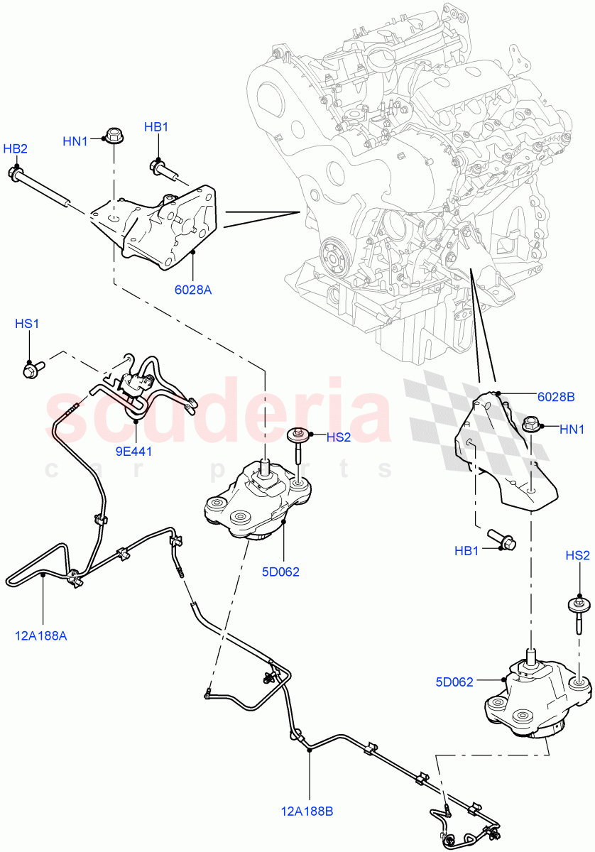 Engine Mounting(3.0 V6 Diesel) of Land Rover Land Rover Range Rover (2012-2021) [3.0 I6 Turbo Petrol AJ20P6]