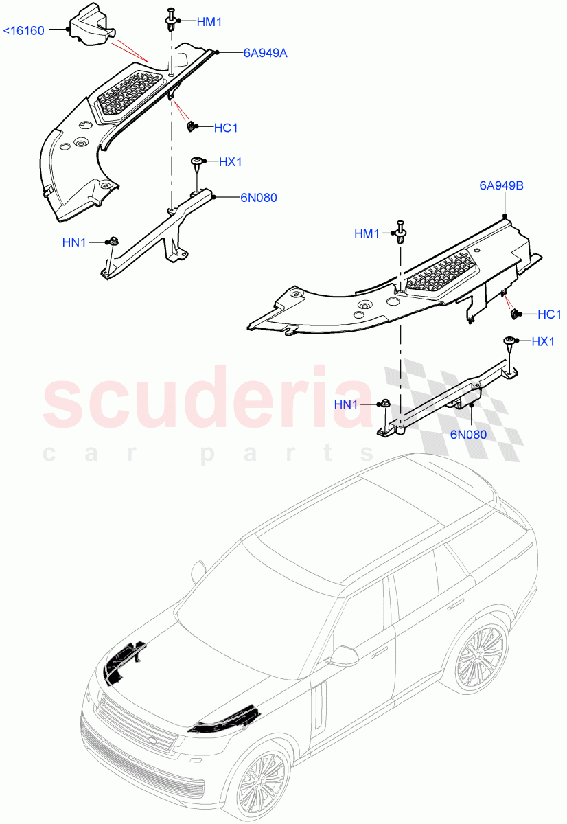 Engine Compartment - Covers of Land Rover Land Rover Range Rover (2022+) [3.0 I6 Turbo Diesel AJ20D6]