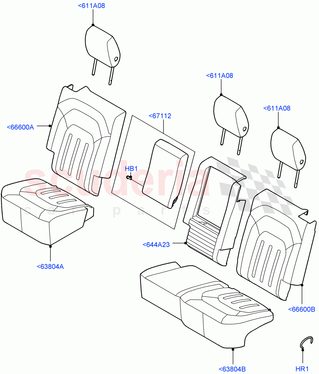 Rear Seat Covers(Standard Wheelbase,Windsor Perforated/Geotex/Windsor,60/40 Load Through With Slide)((V)FROMM2000001) of Land Rover Land Rover Defender (2020+) [2.0 Turbo Diesel]