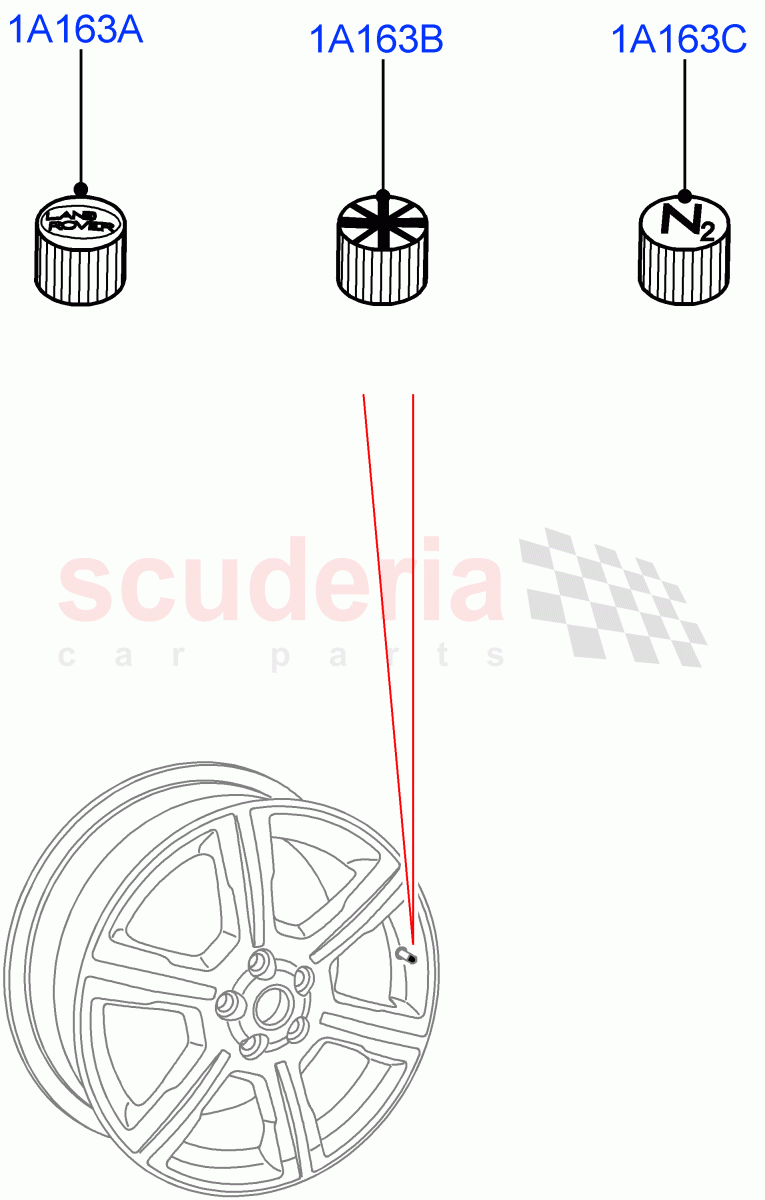 Wheel Ornamentation of Land Rover Land Rover Range Rover Velar (2017+) [5.0 OHC SGDI SC V8 Petrol]