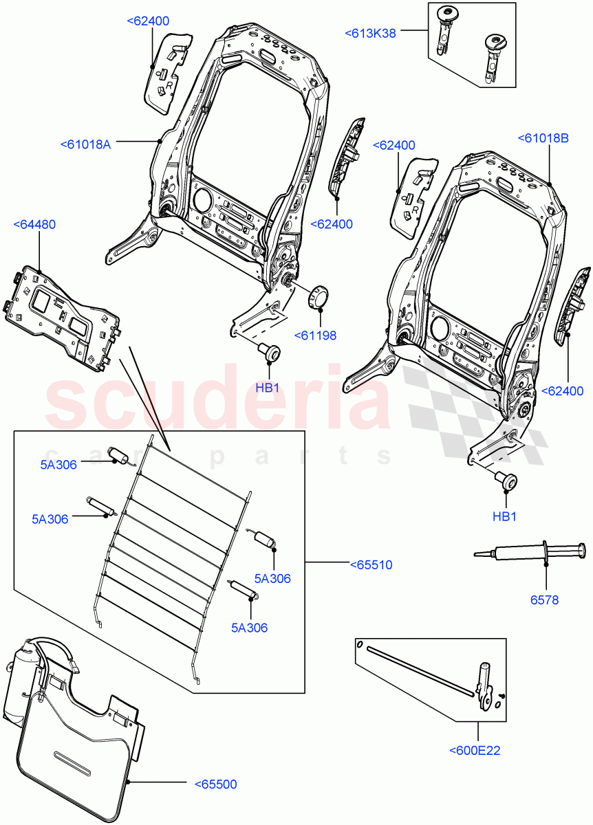 Front Seat Back (5 Door, Itatiaia (Brazil), Seat - Standard) ((V) FROMGT000001) of Land Rover Land Rover Range Rover Evoque (2012-2018) [2.0 Turbo Diesel]