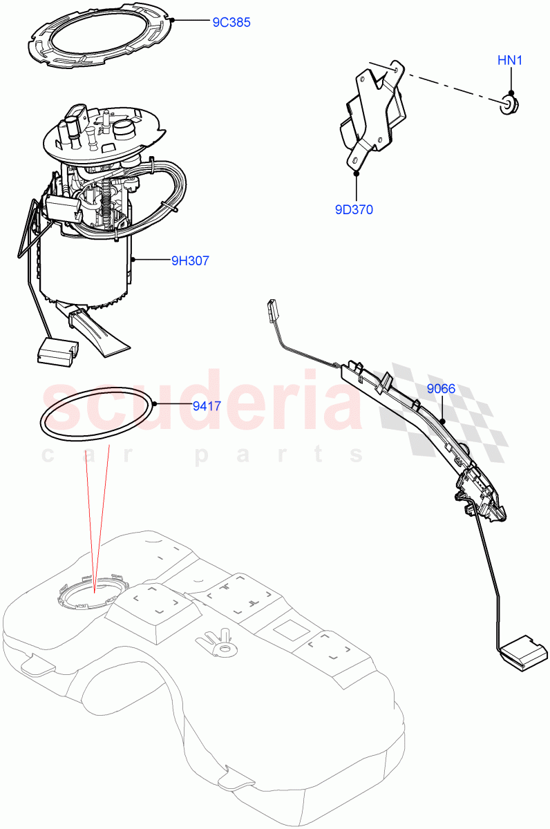 Fuel Pump And Sender Unit(2.0L AJ21D4 Diesel Mid,Halewood (UK))((V)FROMMH000001) of Land Rover Land Rover Discovery Sport (2015+) [2.0 Turbo Diesel AJ21D4]