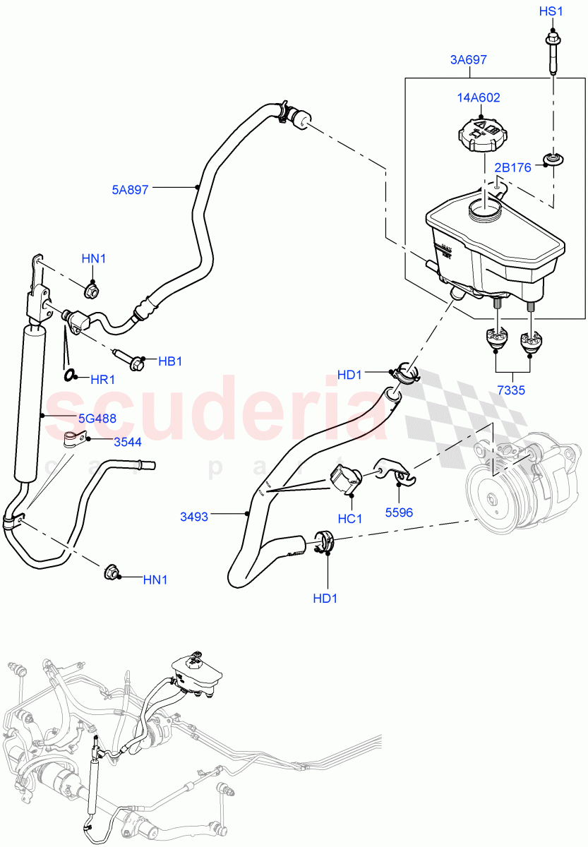 Active Anti-Roll Bar System(Reservoir, Cooler)(4.4L DOHC DITC V8 Diesel)((V)FROMEA000001) of Land Rover Land Rover Range Rover Sport (2014+) [3.0 I6 Turbo Petrol AJ20P6]