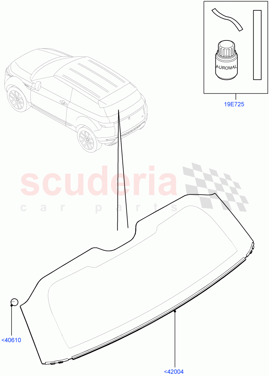 Back Window Glass(3 Door,Halewood (UK),5 Door) of Land Rover Land Rover Range Rover Evoque (2012-2018) [2.0 Turbo Petrol GTDI]