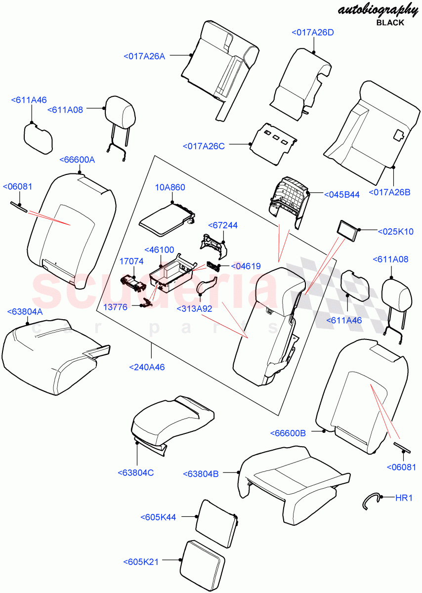 Rear Seat Covers(2S AL Leather Diamond,40/20/40 Super Slouch Rear Seat)((V)FROMJA000001) of Land Rover Land Rover Range Rover (2012-2021) [3.0 Diesel 24V DOHC TC]