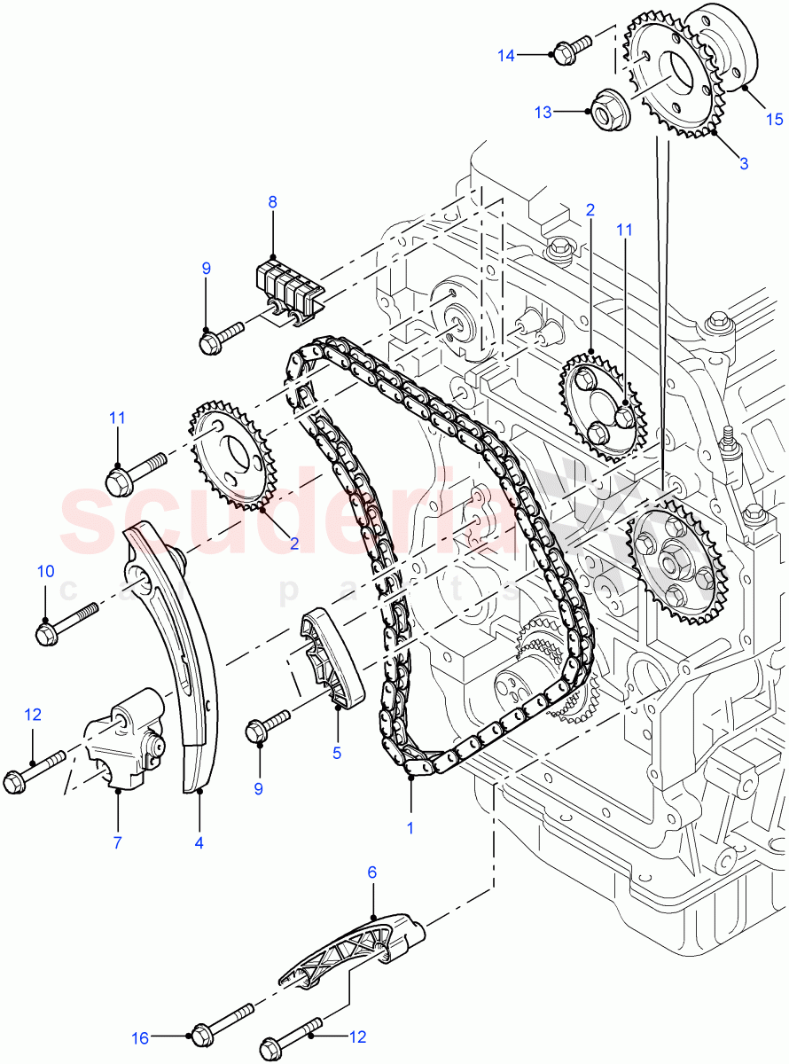 Timing Gear(2.4L Duratorq-TDCi HPCR(140PS)-Puma)((V)FROM7A000001,(V)TOBA999999) of Land Rover Land Rover Defender (2007-2016)