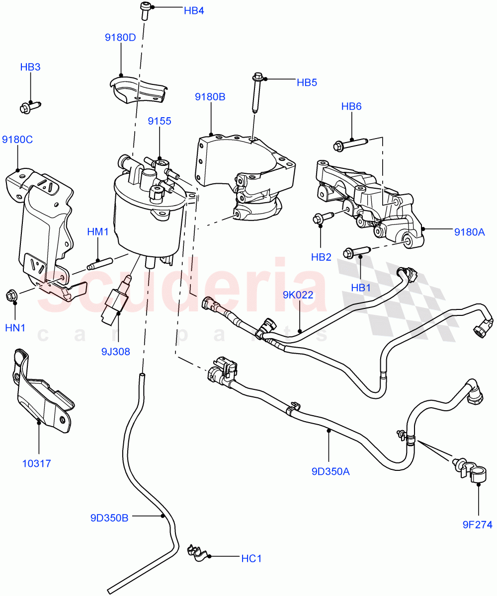 Fuel Filter(2.2L CR DI 16V Diesel,2.2L DOHC EFI TC DW12) of Land Rover Land Rover Discovery Sport (2015+) [2.2 Single Turbo Diesel]