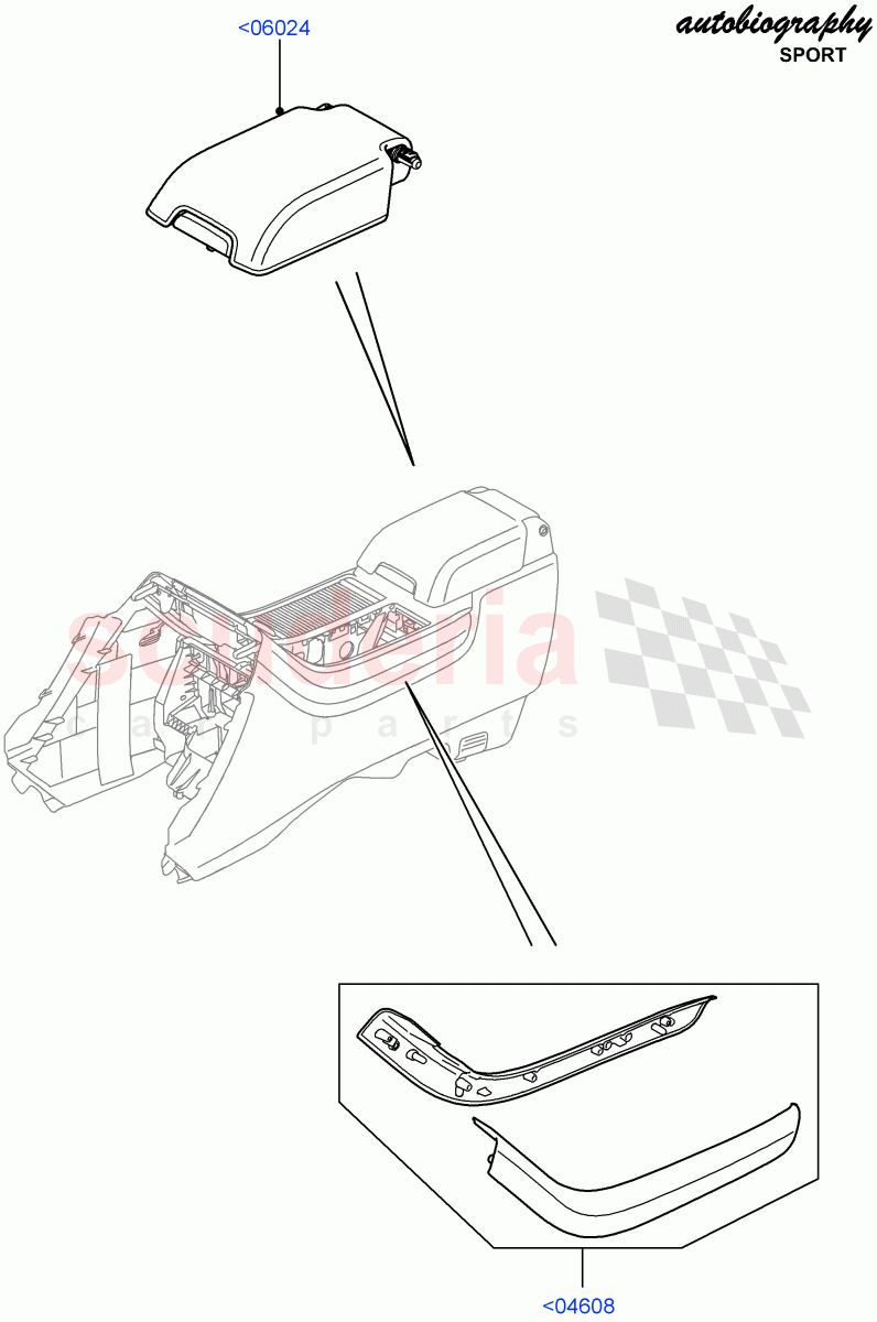 Console - Floor(External Components, For Stowage Boxes And Lids, For Carrier Assy)(Autobiography Sales Badge)((V)FROMAA000001) of Land Rover Land Rover Range Rover Sport (2010-2013) [5.0 OHC SGDI SC V8 Petrol]