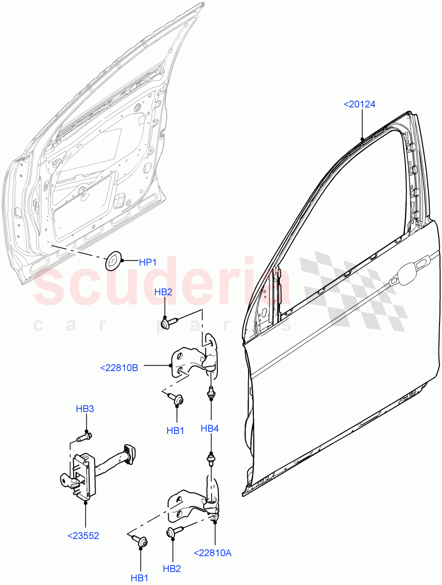 Front Doors, Hinges & Weatherstrips(Weatherstrips And Seals)(Changsu (China))((V)FROMFG000001) of Land Rover Land Rover Discovery Sport (2015+) [2.0 Turbo Diesel AJ21D4]