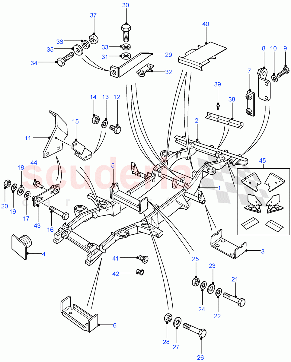 Chassis Frame Assembly (110" Wheelbase) ((V) FROM7A000001) of Land Rover Land Rover Defender (2007-2016)