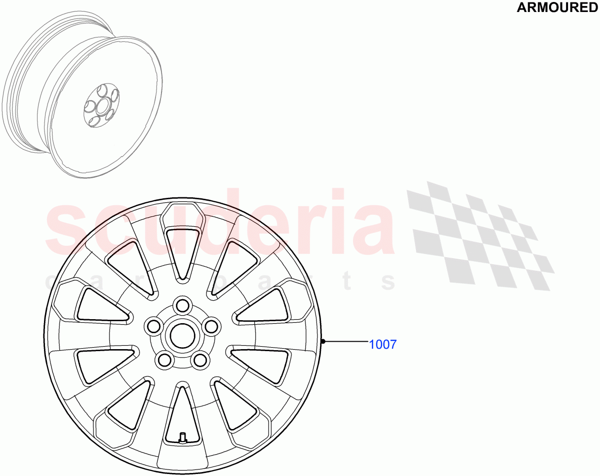 Wheels(Armoured)((V)FROMEA000001) of Land Rover Land Rover Range Rover (2012-2021) [2.0 Turbo Petrol AJ200P]