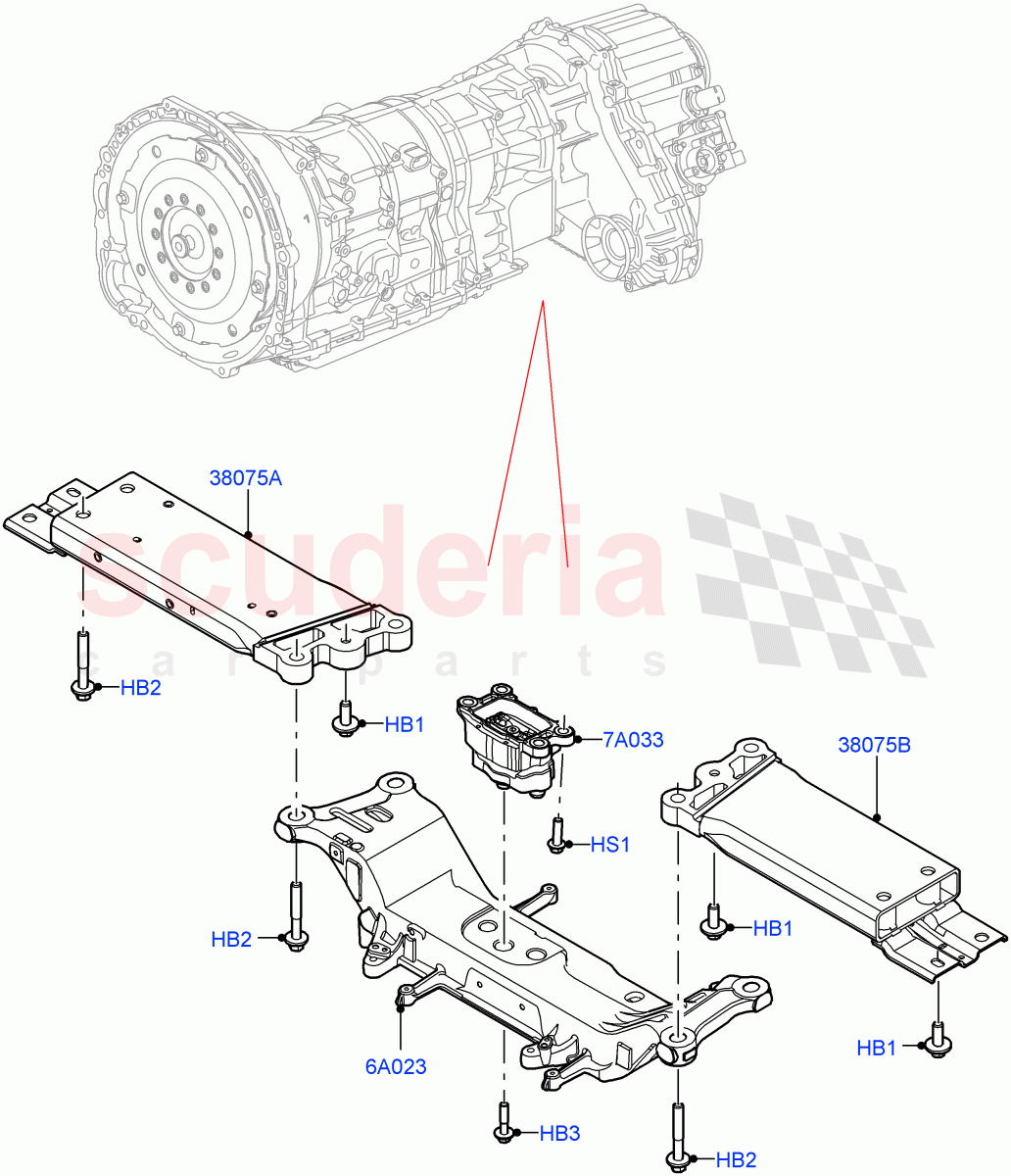 Transmission Mounting(4.4 V8 Turbo Petrol (NC10)) of Land Rover Land Rover Range Rover (2022+) [3.0 I6 Turbo Petrol AJ20P6]