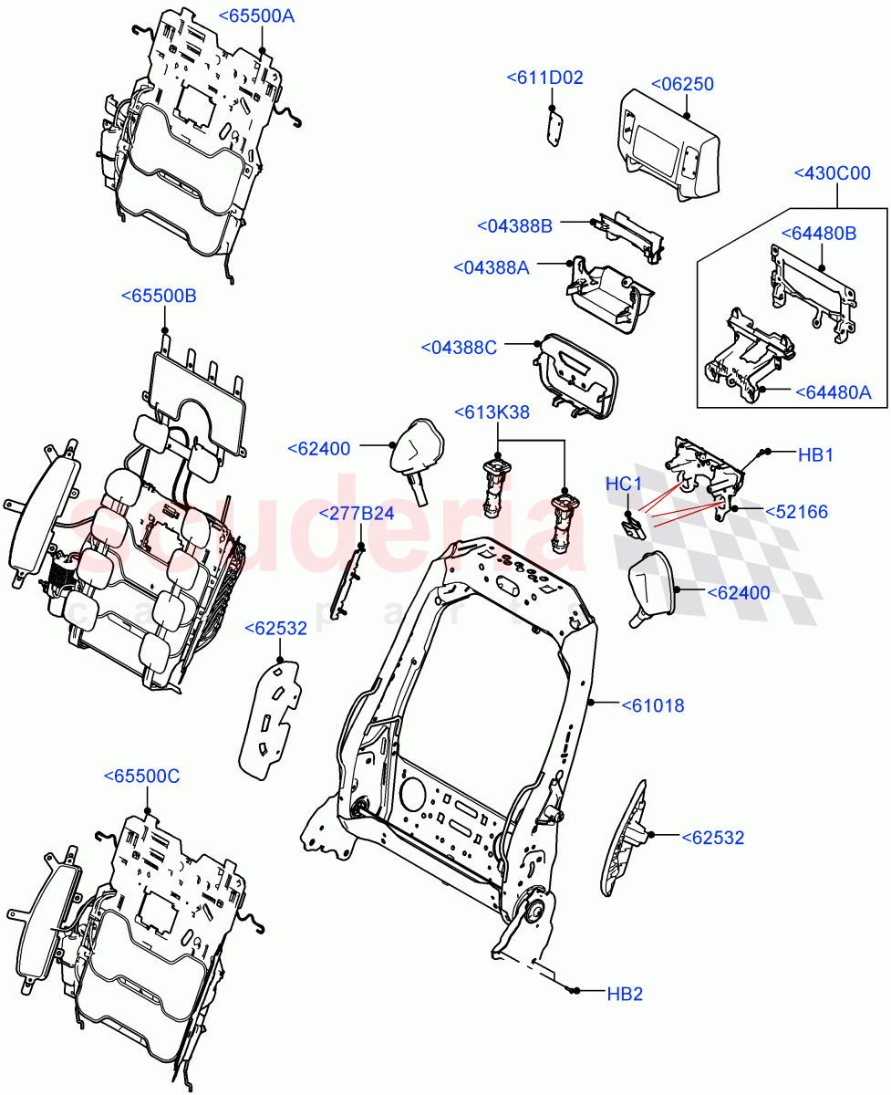 Front Seat Back (Hybrid Seat Frame) of Land Rover Land Rover Range Rover (2022+) [3.0 I6 Turbo Diesel AJ20D6]