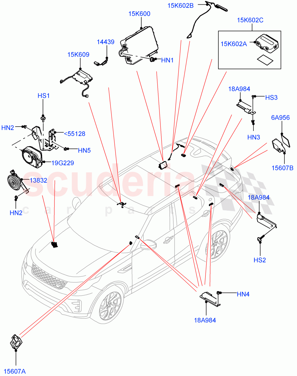 Anti-Theft Alarm Systems(Solihull Plant Build)((V)FROMHA000001) of Land Rover Land Rover Discovery 5 (2017+) [2.0 Turbo Diesel]