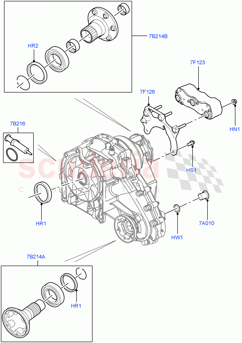 Transfer Drive Components(8 Speed Auto Trans ZF 8HP45,With 1 Speed Transfer Case,8 Speed Auto Trans ZF 8HP70 4WD)((V)TOGA999999) of Land Rover Land Rover Range Rover Sport (2014+) [2.0 Turbo Petrol GTDI]