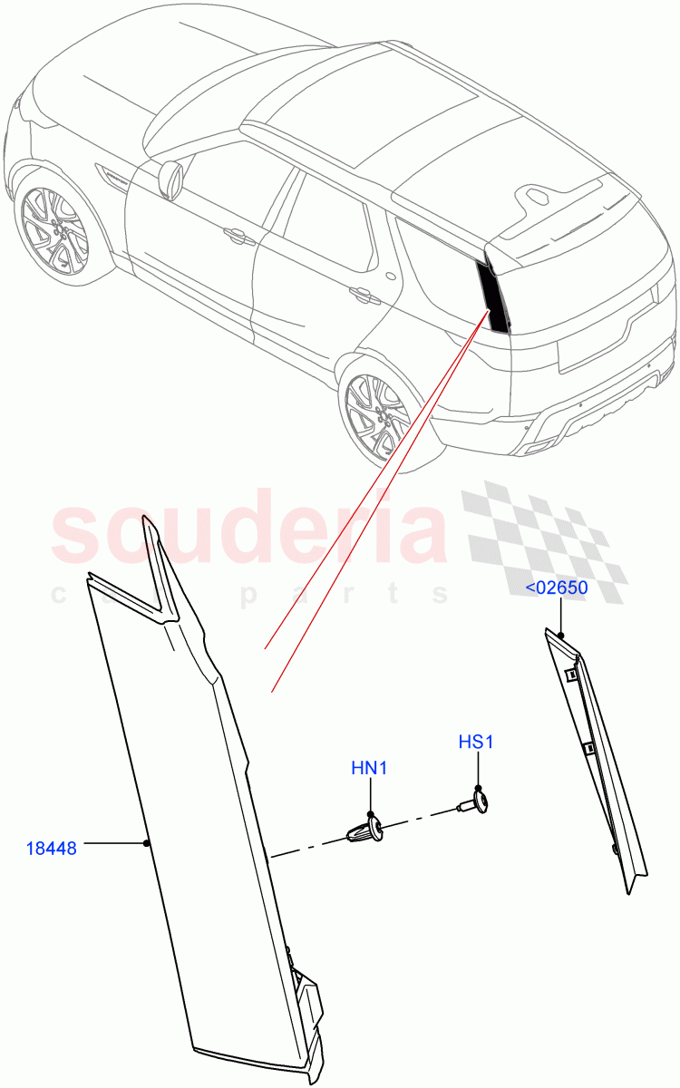 Luggage Compartment Door (Solihull Plant Build, Finishers) ((V) FROMHA000001) of Land Rover Land Rover Discovery 5 (2017+) [2.0 Turbo Petrol AJ200P]
